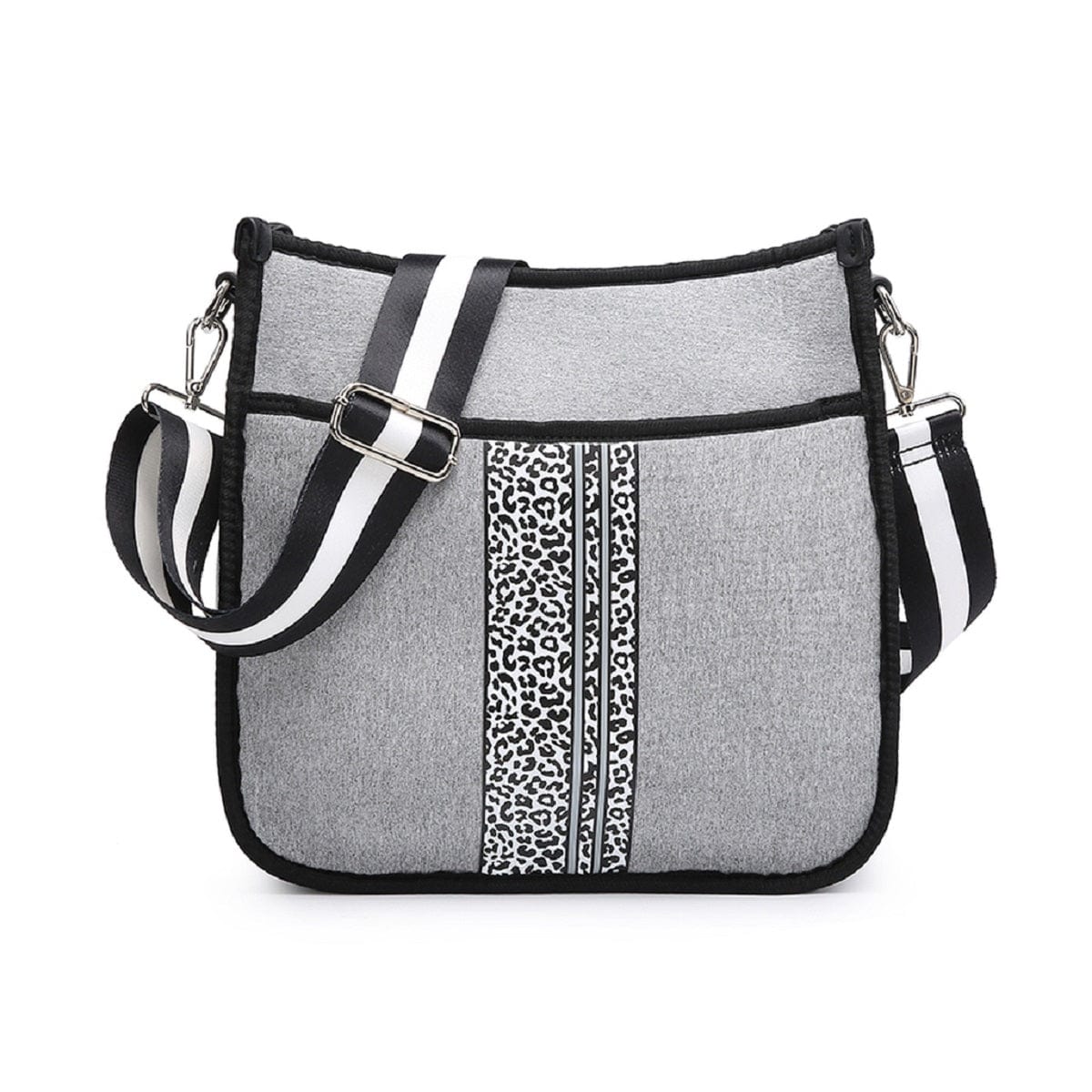 M2024STRP Stripe Neoprene Crossbody w/ Guitar Strap - MiMi Wholesale