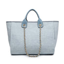 M2044CN Kristina Canvas Satchel w/ Chain Strap - MiMi Wholesale