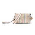 M2056WV Natural Woven Straw Wristlet/Crossbody w/ Guitar Strap - MiMi Wholesale