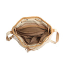 M2063 Drawstring Natural Woven Straw Bucket Crossbody - MiMi Wholesale