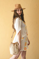M2063 Drawstring Natural Woven Straw Bucket Crossbody - MiMi Wholesale