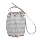 M2063 Drawstring Natural Woven Straw Bucket Crossbody - MiMi Wholesale