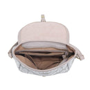 M2064 Woven Flapover Crossbody w/ Vegan Leather Accents - MiMi Wholesale
