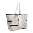 M2146 Large Neoprene Shoulder Tote w/ Pouch - MiMi Wholesale