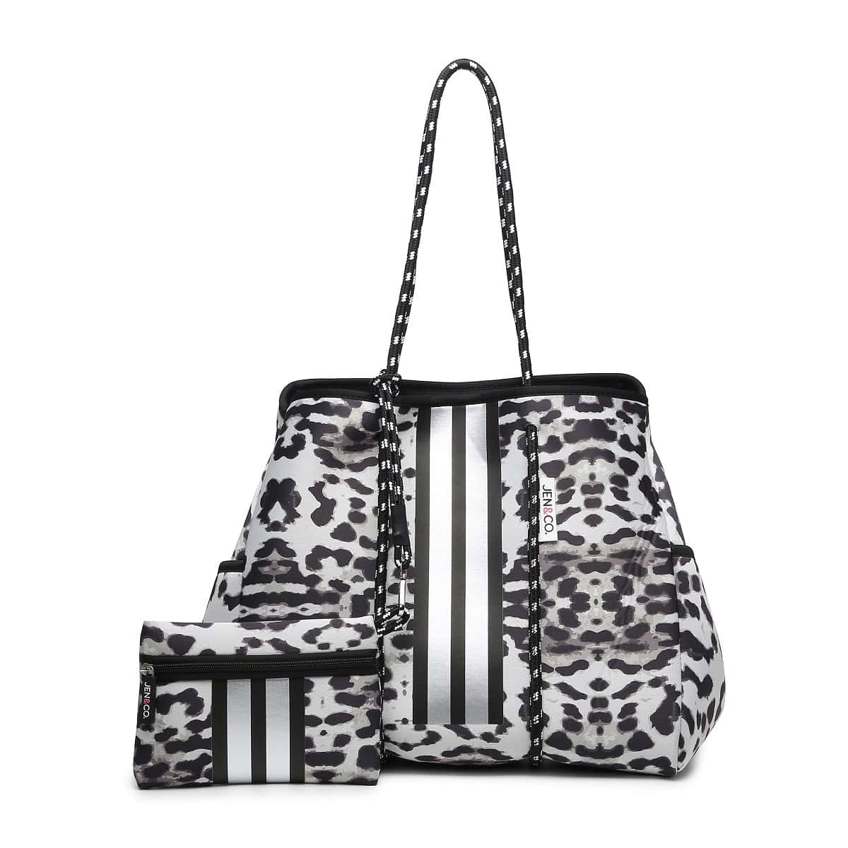 M2146STRP Neoprene Shoulder Tote w/ Pouch - MiMi Wholesale