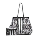 M2146STRP Neoprene Shoulder Tote w/ Pouch - MiMi Wholesale