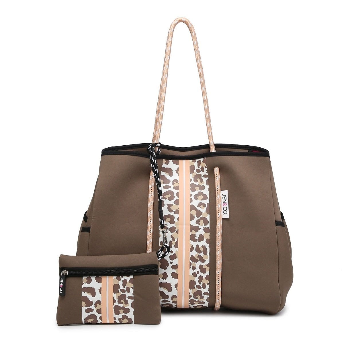 M2146STRP Neoprene Shoulder Tote w/ Pouch - MiMi Wholesale
