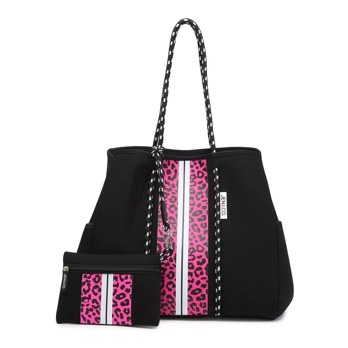 M2146STRP Neoprene Shoulder Tote w/ Pouch - MiMi Wholesale