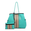 M2146STRP Neoprene Shoulder Tote w/ Pouch - MiMi Wholesale