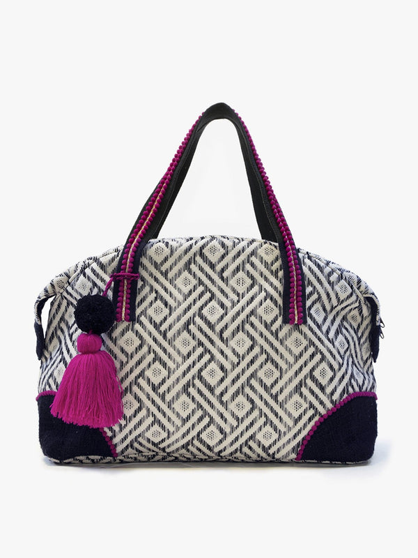 M2156 Lillian Printed Cotton Weekender/Duffel Bag - MiMi Wholesale