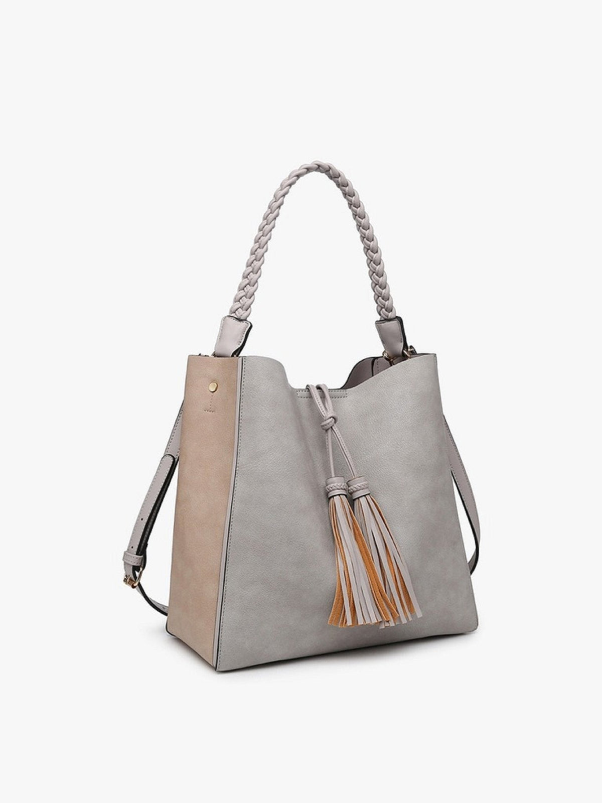 M2175 Dina Contrast Tote w/ Tassel - MiMi Wholesale