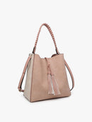 M2175 Dina Contrast Tote w/ Tassel - MiMi Wholesale