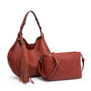 M2180 Large Tassel Hobo w/ Braided Handle - MiMi Wholesale
