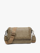M2227 Francesca Whipstitch Flapover Crossbody - MiMi Wholesale