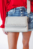 M2227 Francesca Whipstitch Flapover Crossbody - MiMi Wholesale