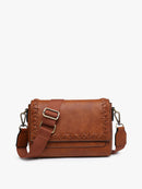 M2227 Francesca Whipstitch Flapover Crossbody - MiMi Wholesale