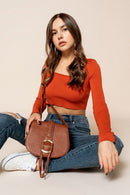 M2266 Georgie Front Detail Crossbody - MiMi Wholesale