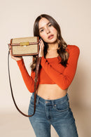 M2313ST Elizabeth Straw Crossbody w/ Lock - MiMi Wholesale