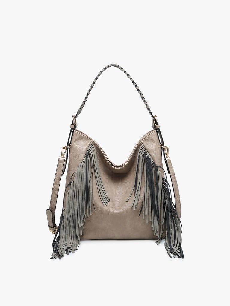 M2350 Sav Distressed Hobo w/ Fringe Detail - MiMi Wholesale