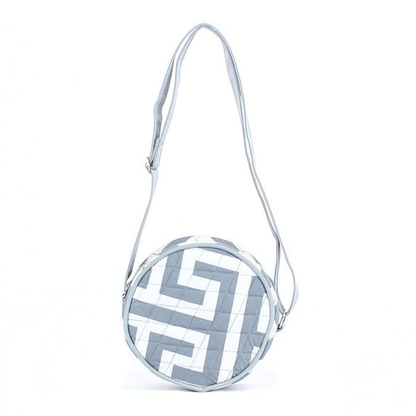 MA001 Quilted Circle Maze Print Crossbody Bag - MiMi Wholesale