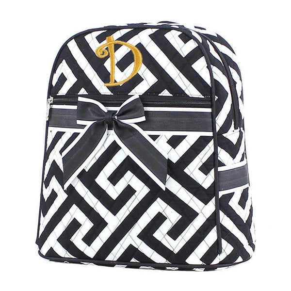 MA401 Quilted Maze Print Zippered Backpack - MiMi Wholesale