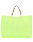 MA514 Jute Burlap Large Tote Bag - MiMi Wholesale