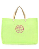MA514 Jute Burlap Large Tote Bag - MiMi Wholesale