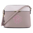 MA5314A Monogrammmable Front Pocket Dome Crossbody w/ Tassel - MiMi Wholesale