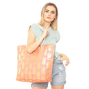 MB0028 Gold Foil Pineapple Beach Bag - MiMi Wholesale
