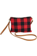 MB0065 BUFFALO PLAID CROSSBODY & WRISTLET BAG - MiMi Wholesale