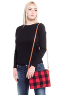 MB0065 BUFFALO PLAID CROSSBODY & WRISTLET BAG - MiMi Wholesale