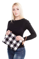 MB0065 BUFFALO PLAID CROSSBODY & WRISTLET BAG - MiMi Wholesale