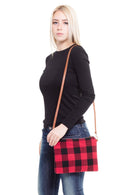 MB0065 BUFFALO PLAID CROSSBODY & WRISTLET BAG - MiMi Wholesale