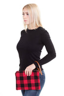 MB0065 BUFFALO PLAID CROSSBODY & WRISTLET BAG - MiMi Wholesale