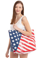 MB0099 American Flag Beach Bag - MiMi Wholesale