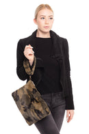 MB0114 Camo Faux Fur Crossbody Wristlet Bag - MiMi Wholesale