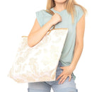 MB0126 Gold Foil Paisley Beach Bag - MiMi Wholesale