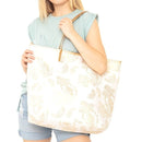 MB0126 Gold Foil Paisley Beach Bag - MiMi Wholesale