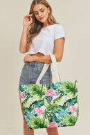 MB0133 Tropical Flamingo Tote Bag - MiMi Wholesale