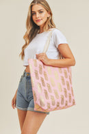 MB0134 Gold Foil Pineapple Beach Tote Bag - MiMi Wholesale