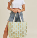MB0134 Gold Foil Pineapple Beach Tote Bag - MiMi Wholesale