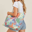 MB0135 Multi-Color Cactus Beach Tote Bag - MiMi Wholesale