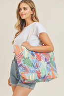 MB0135 Multi-Color Cactus Beach Tote Bag - MiMi Wholesale