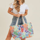 MB0135 Multi-Color Cactus Beach Tote Bag - MiMi Wholesale