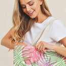 MB0136 Hand Drawn Tropical Beach Tote Bag - MiMi Wholesale