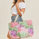 MB0136 Hand Drawn Tropical Beach Tote Bag - MiMi Wholesale
