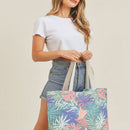 MB0136 Hand Drawn Tropical Beach Tote Bag - MiMi Wholesale
