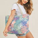MB0136 Hand Drawn Tropical Beach Tote Bag - MiMi Wholesale