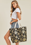 MB0137 Gold Foil Sea Life Tote Bag - MiMi Wholesale