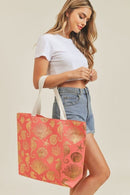 MB0137 Gold Foil Sea Life Tote Bag - MiMi Wholesale